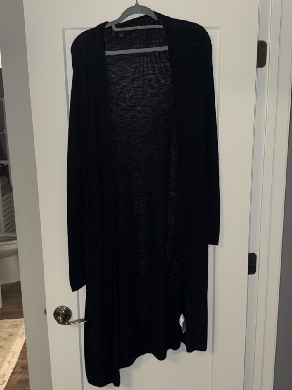Banana Republic Black Open-Front Long Cardigan